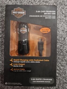 Harley-Davidson FONEGEAR 7782HD 2.4A MICRO USB 12-VOLT CHARGER - BLACK
